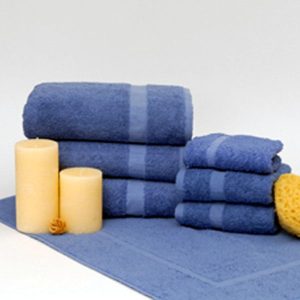 1888 Mills Dependability Cam Border Terry Towels-Porcelain Blue