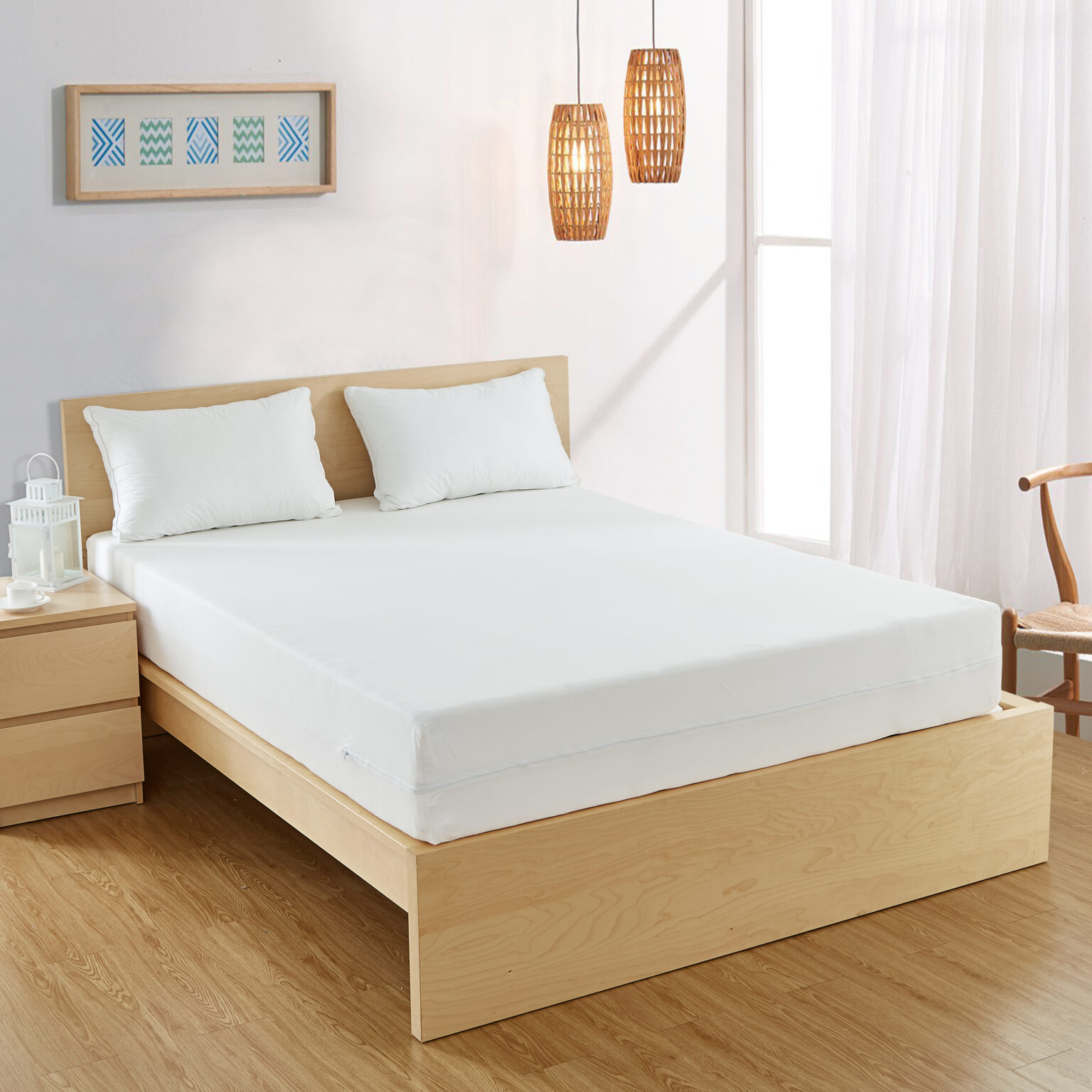Bargoose Barrier Bedding Polyester Tricot Zippered Mattress Cover 12 Inch