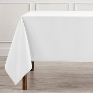 Riegel Permalux White Cotton Blend Rectangular Tablecloth-(Banquet) 1 Dozen Per Carton