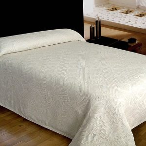 Avalon Jacquard Bedspread by Bargoose White or Natural
