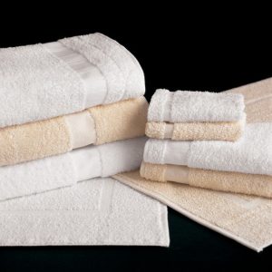 Cam Border Bath Towels ECRU by Martex 24" x 50