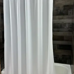 Forester white 8 gauge leather embossed vinyl shower curtain liner by Kartri