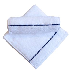 Martex Active Antimicrobial Towel White with Blue Stripe 11" x 44"