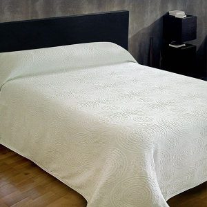 Medallion Jacquard Bedspread by Bargoose-White or Natural