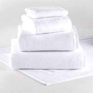 Silver Terry Bath Towel-White