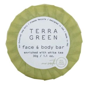 terra green Hotel Room Amenities-White Tea- Round Soaps By Hotel Emporium