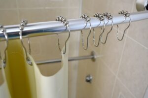 Stainless Steel Shower Curtain Hooks w/ 4 ABS Nickel Plated Rollers By Kartri (12 Dz) - image 1
