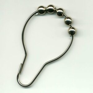 Stainless Steel Shower Curtain Hooks w/ 5 ABS Nickel Plated Rollers By Kartri (12 Dz) - image 1