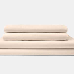 Hotel Bed Sheet Stack Bone Percale T250 CottonPoly Royal Suite