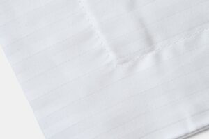Hotel white Sham front stitching Sateen T310 CotPoly Satin Stripe