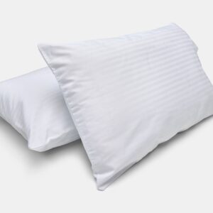 Hotel Pillowcases White on Pillows Sateen T310 CottonPoly Satin Stripe