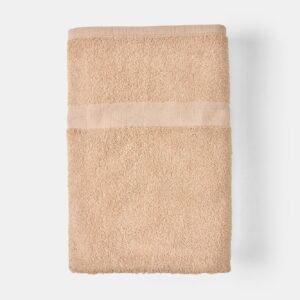Hotel Bath Towel Terry Cotton Poly Thomaston Cam Folded Beige