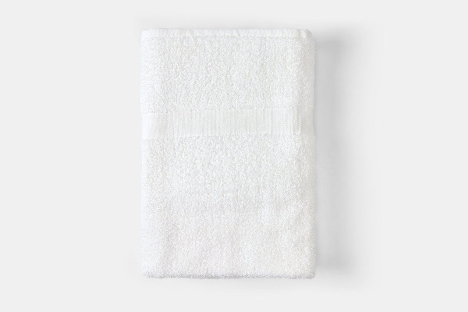 Hotel Bath Towel Terry Cotton Poly Thomaston Cam Folded White