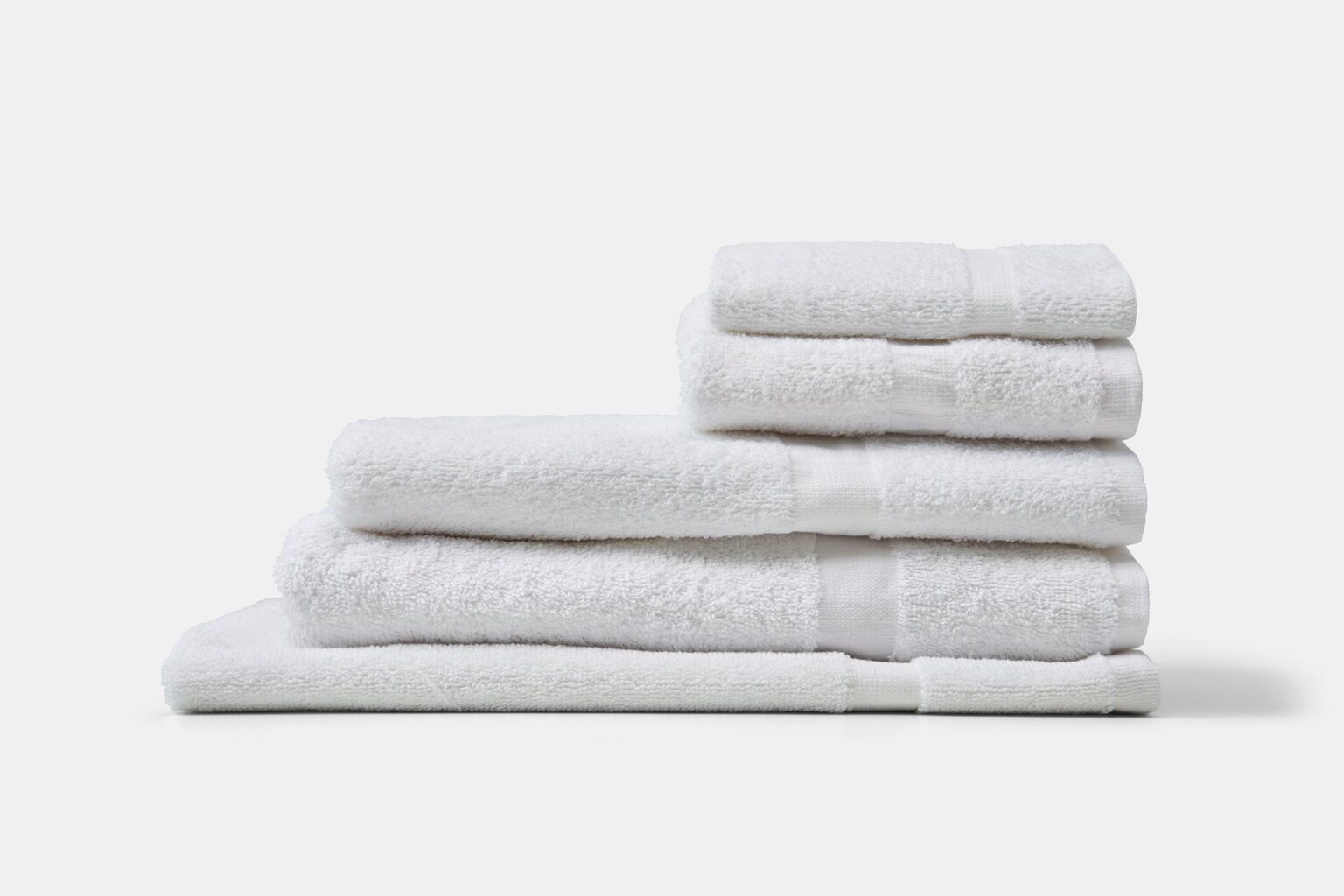 Hotel Towel Terry Cotton Poly Thomaston Cam White Stack