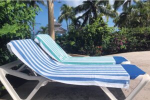 Hotel Pool Chair Towel Terry Cotton Island Stripe