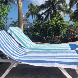 Hotel Pool Chair Towel Terry Cotton Island Stripe