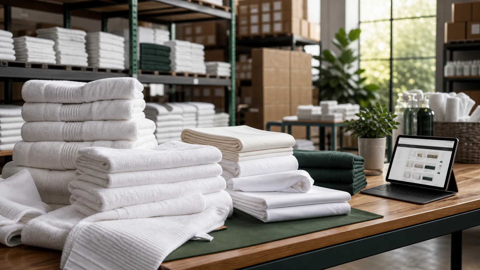 Wholesale towels and linens prepared for commercial B2B buyers